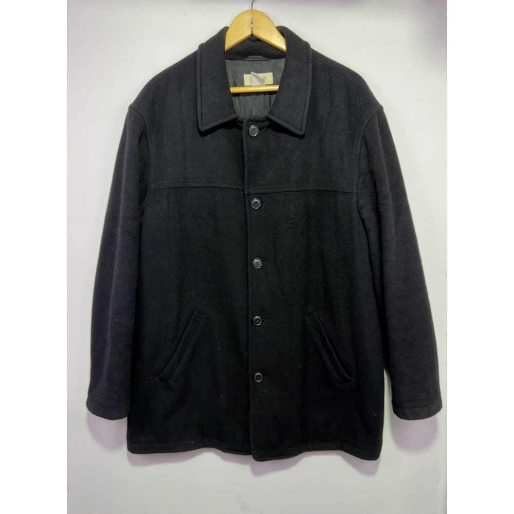 J Crew Quilted Jacket Men's XLT Grey Wool Thinsulate Coat Buttons Pockets VTG